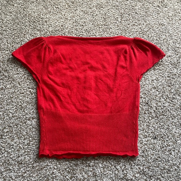 Kimchi Blue Betty Cap Sleeve Cardigan‎ Red XS - Picture 4 of 4